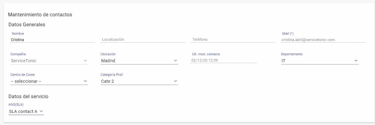 Datos contacto SLA