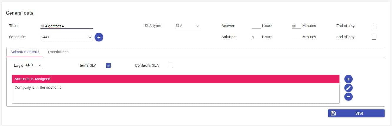 General data SLA contact General data SLA contact
