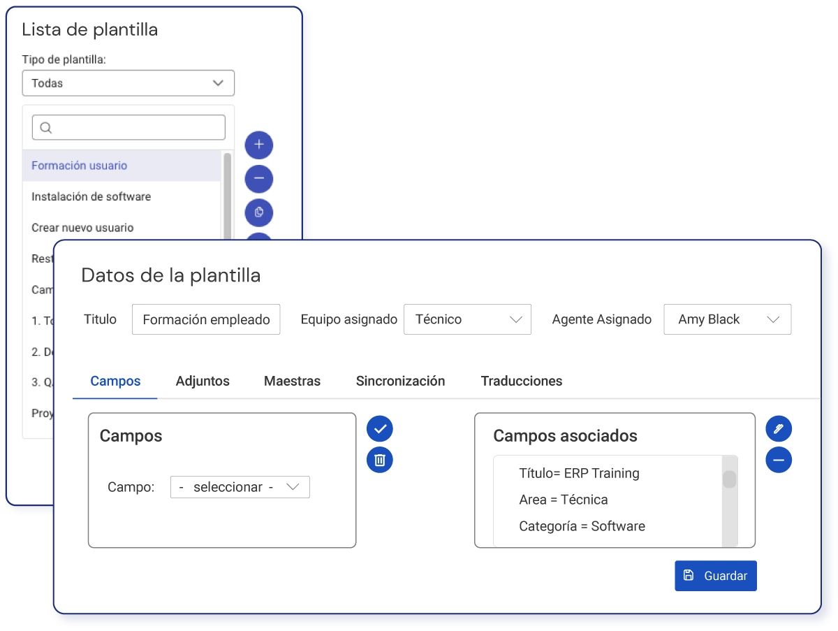 lista de plantillas help desk itsm
