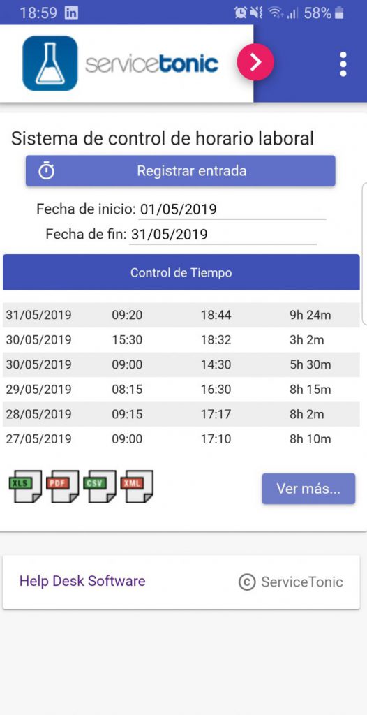 Servicetonic registro horario movil