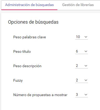 Opciones de búsquedas