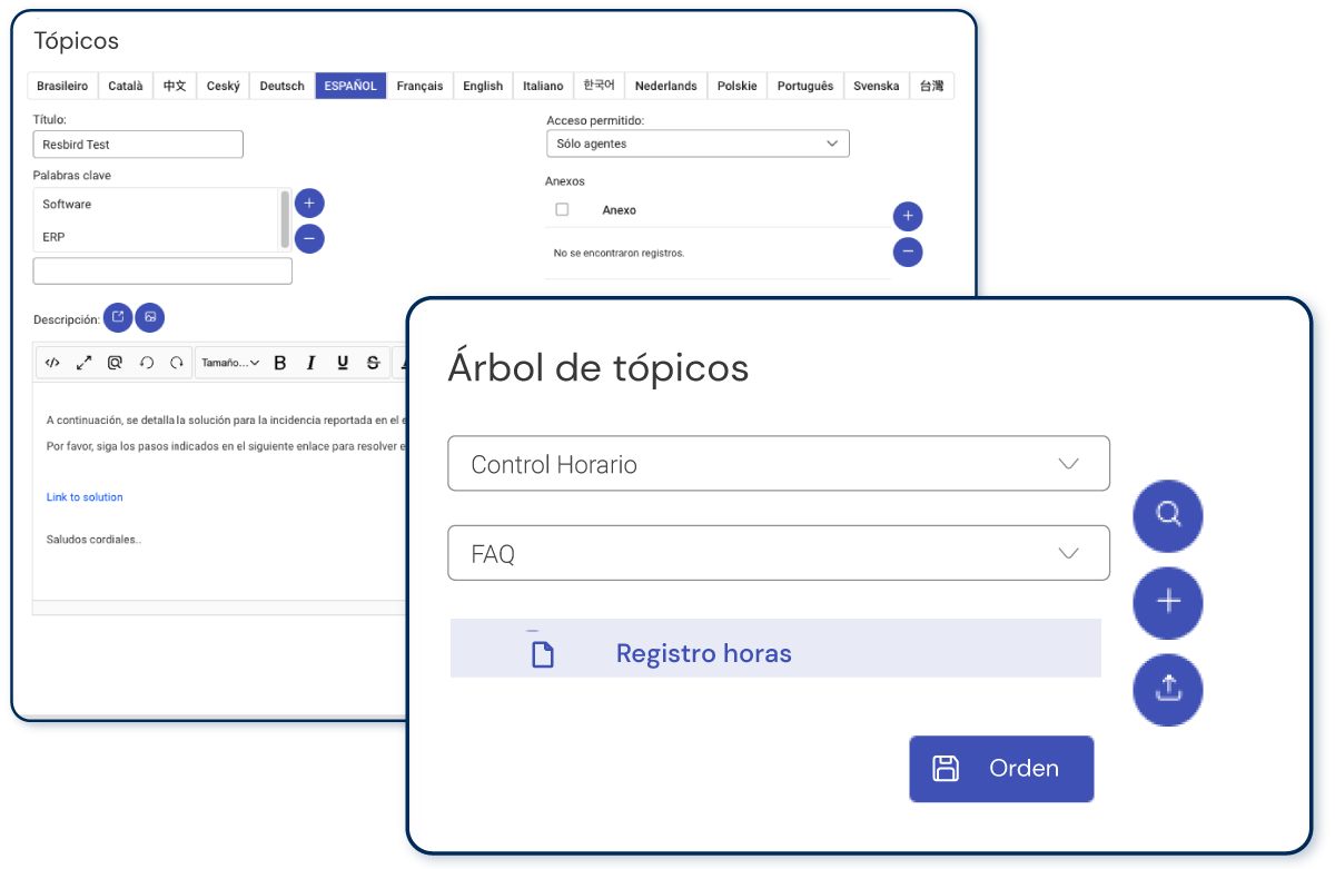 Lista de tópicos en un help desk