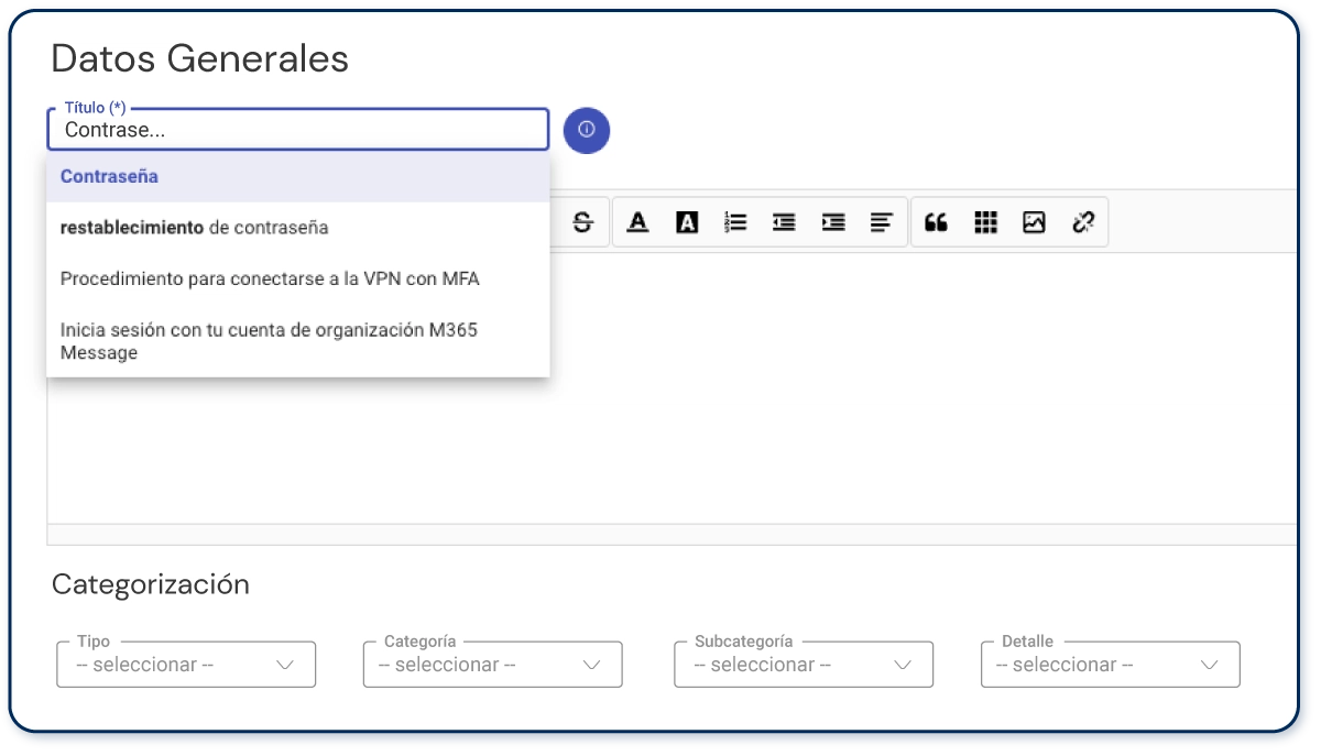 Lista de topicos en un help desk