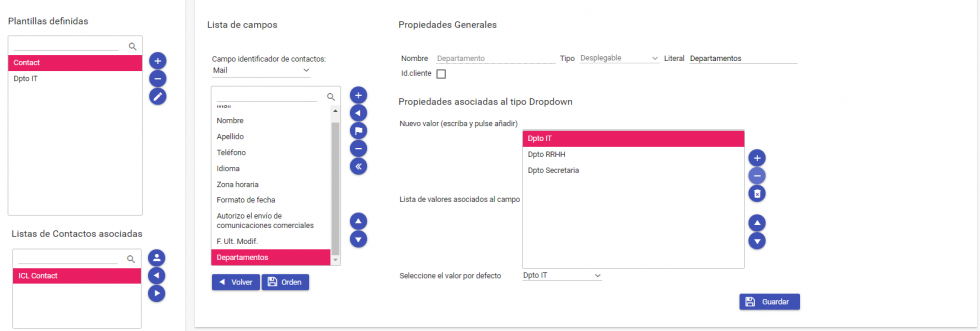 Administración de contactos