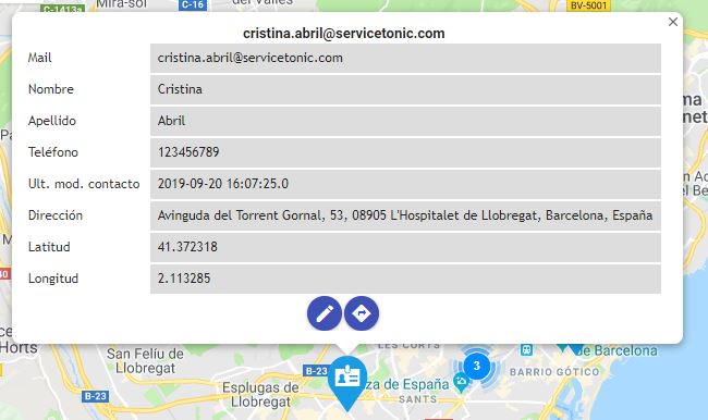 Localización de contactos