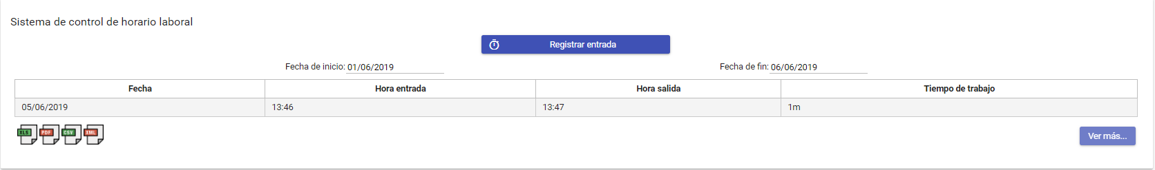 Registro horario