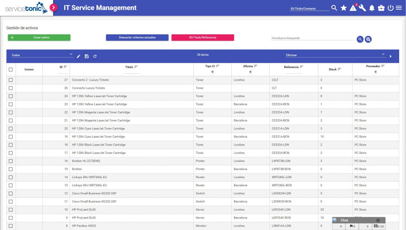 Herramienta para la gestión de inventario de activos