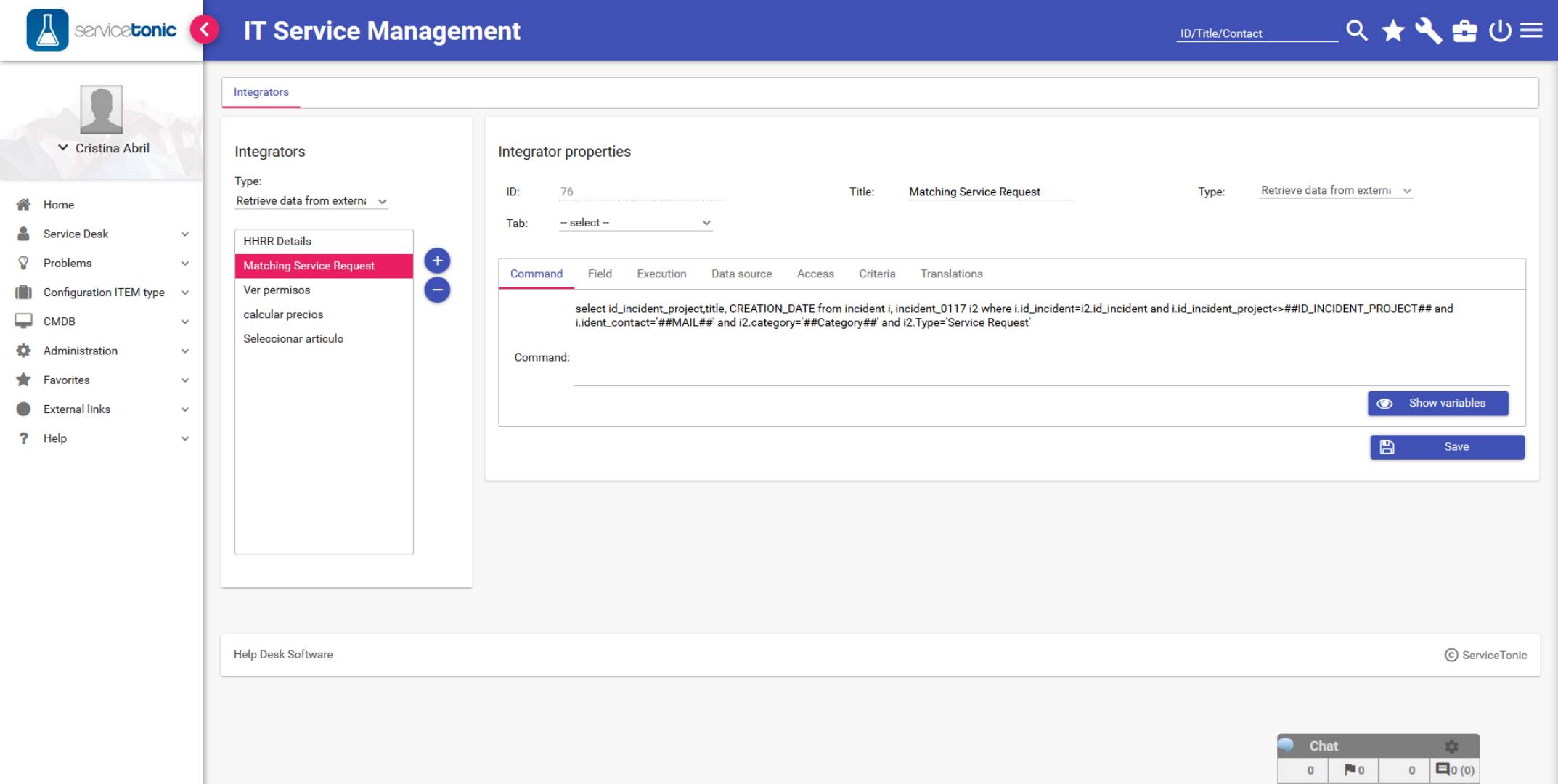 Integration with external system Integration with external system
