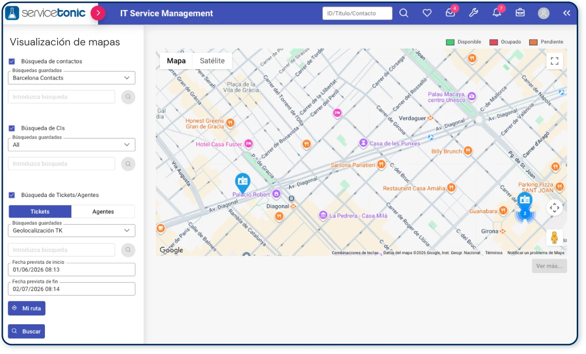 geolocalizacion en un software de help desk