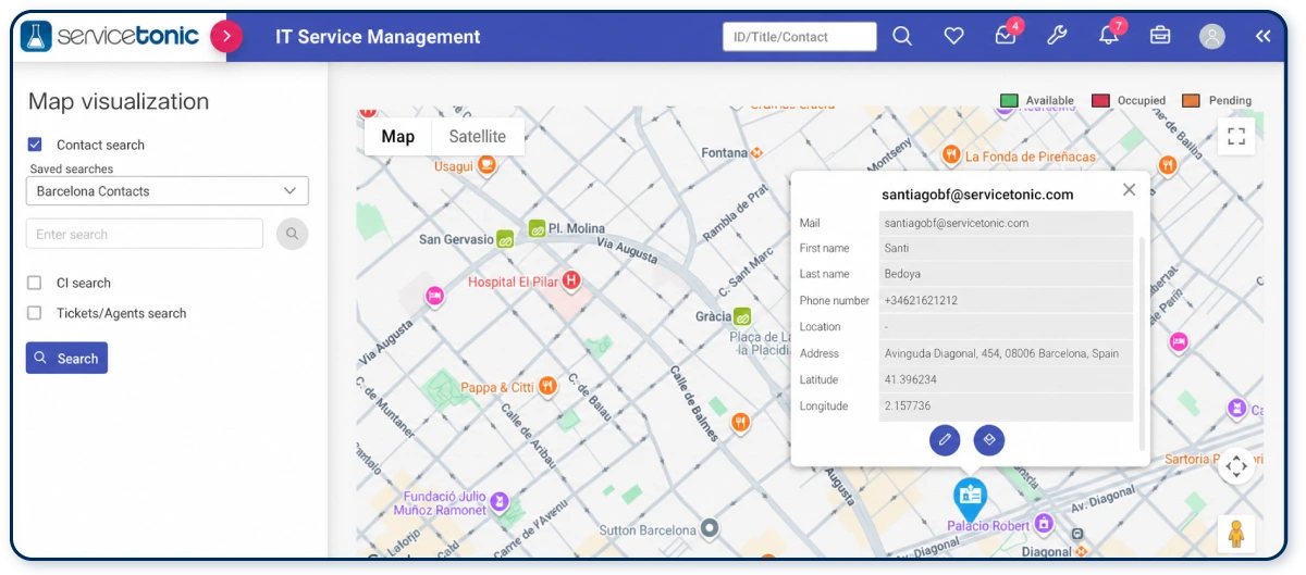 tracking contacts in a help desk