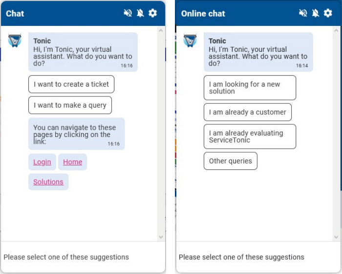 Chatbot from ServiceTonic Chatbot from ServiceTonic
