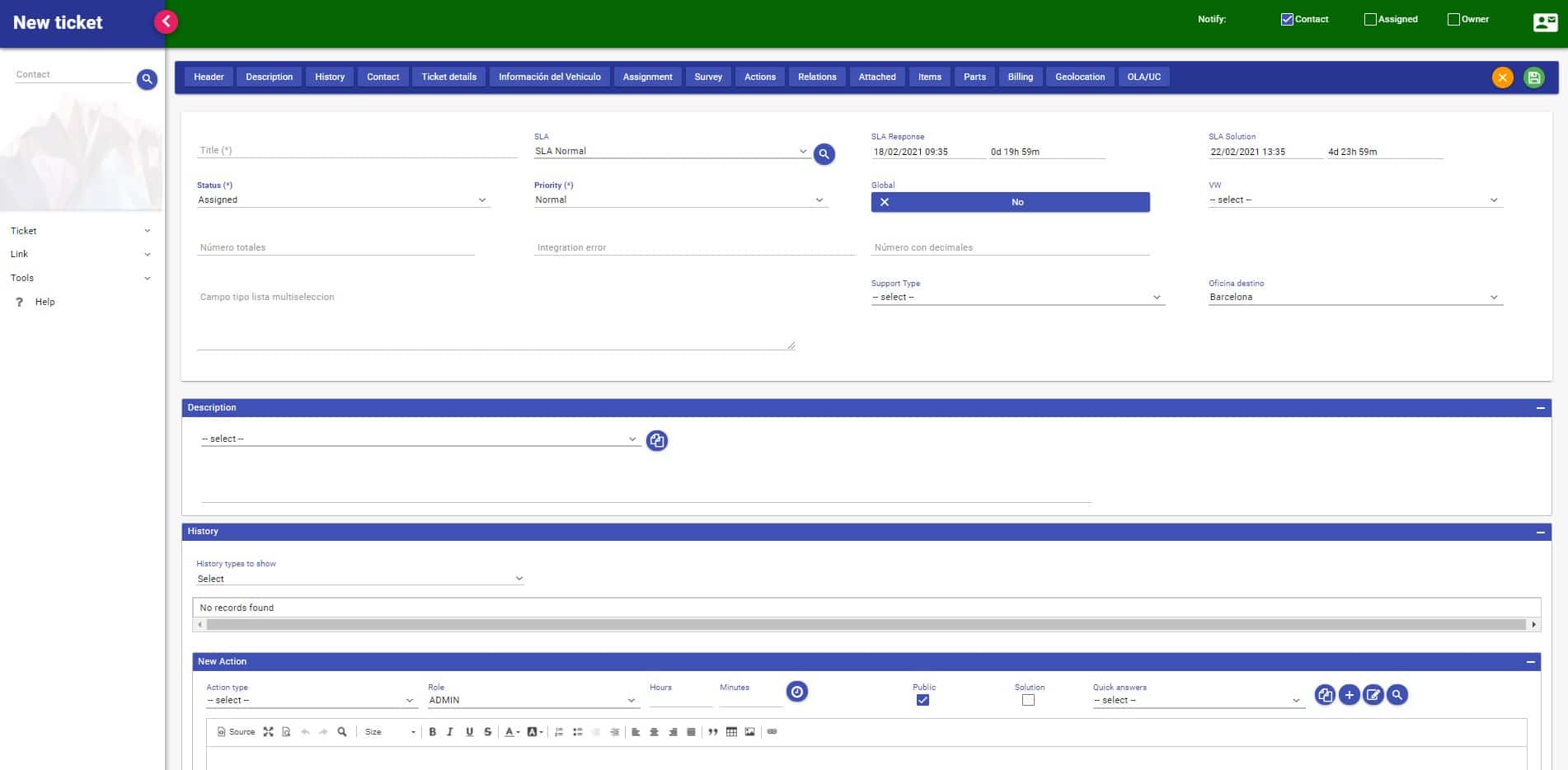 New ticket New ticket