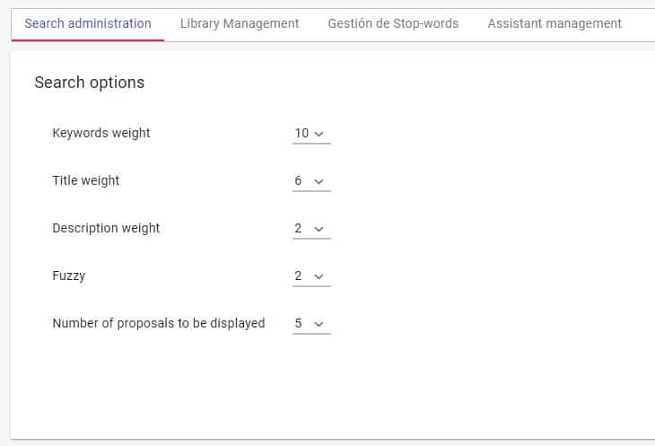 Search administration