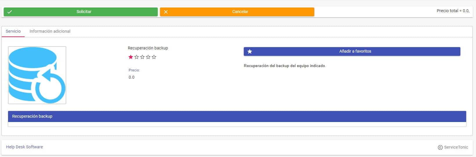 solicitud de servicio