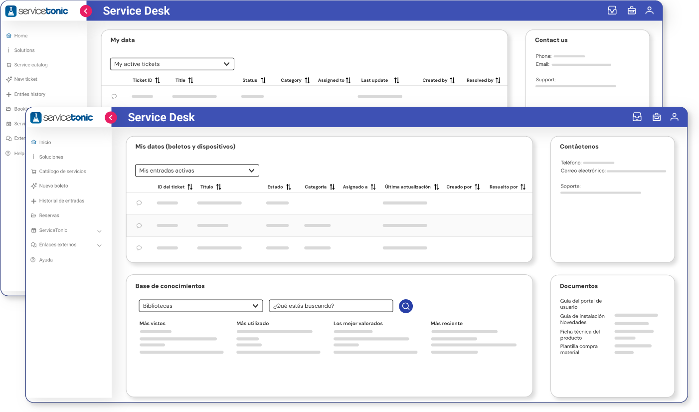 Multilingual user portal