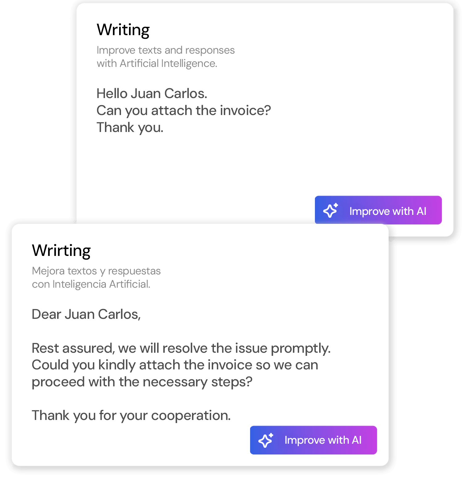 Software help desk con IA para traducción