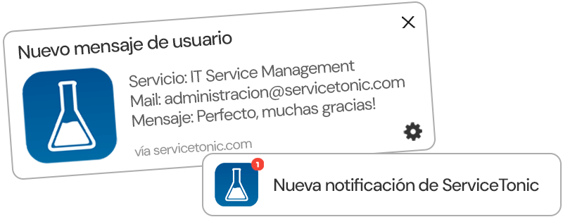 Notificación Chat Service Desk Notificaciones chat