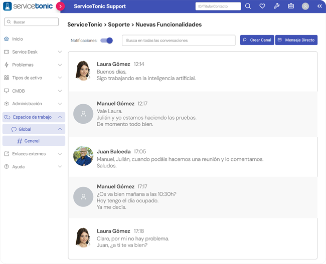 Espacio de colaboración en ForumTonic