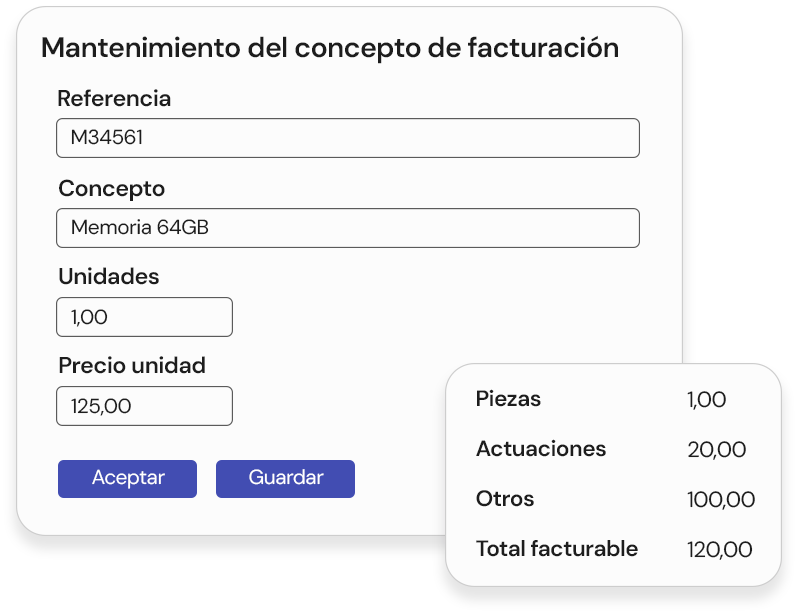 Mantenimiento del Concepto de Facturación