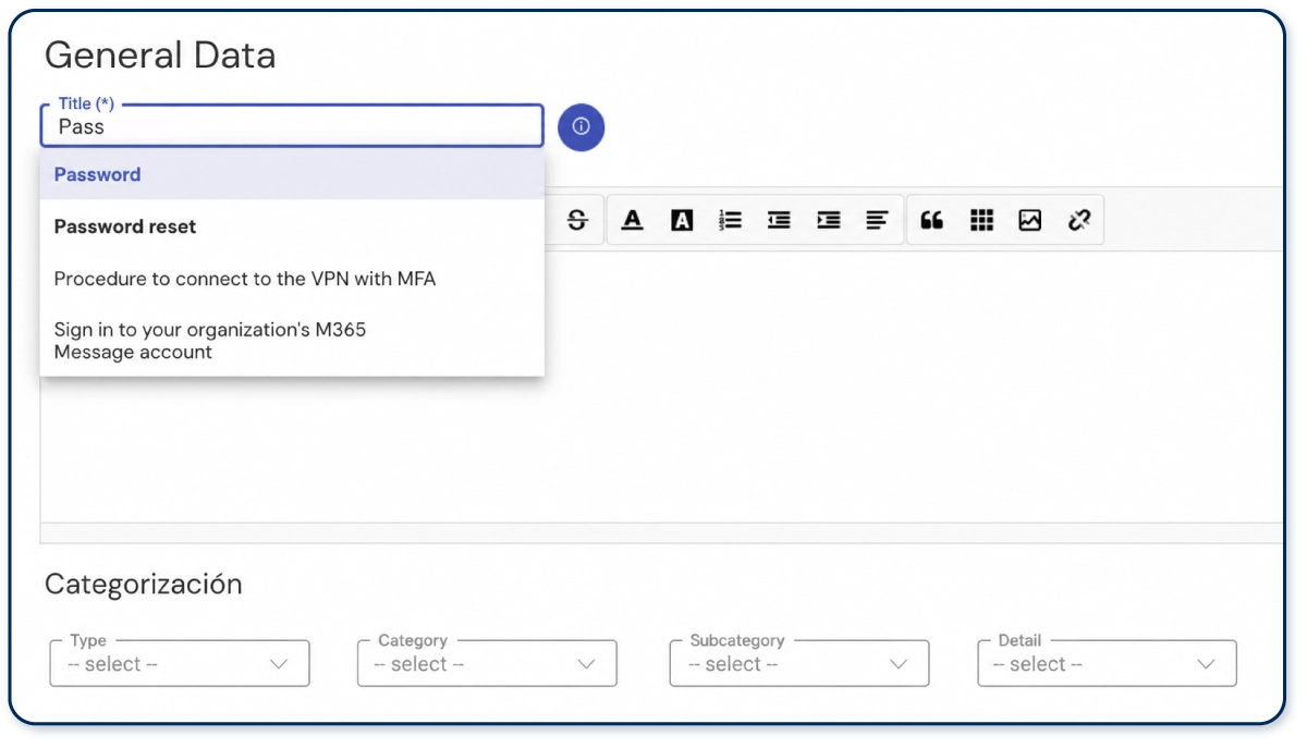 accessing topics in a help desk